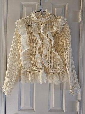 Orange Juice Collection Cream Crochet Cover-Up